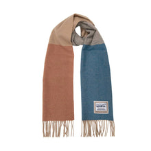 Carica l&#39;immagine nel visualizzatore di Gallery, Sciarpa in lana con motivo tartan: Navy / Grey
