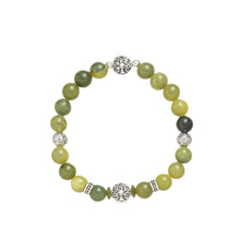 Carica l'immagine nel visualizzatore di Gallery, Bracciale elasticizzato con perline metalliche e marmo trinità IRB-053B

