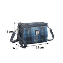 Carica l&#39;immagine nel visualizzatore di Gallery, Borsa a tracolla stile Harris Tweed Skye Blue
