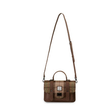 Carica l'immagine nel visualizzatore di Gallery, La Borsa a Tracolla Media in Pelle: Chestnut-Blue Tartan
