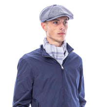 Carica l&#39;immagine nel visualizzatore di Gallery, Cappello Gatsby a Spina di Pesce Carlyle: Denim Herringbone
