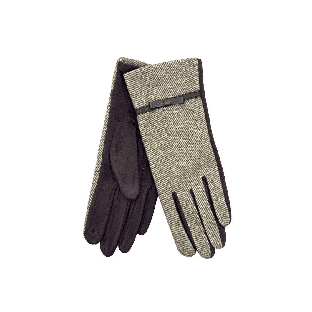 Guanti da donna Heritage a spina di pesce: Brown