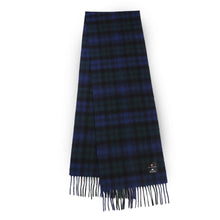 Carica l&#39;immagine nel visualizzatore di Gallery, Sciarpa Lambswool: Orange-Blue Tartan / Small
