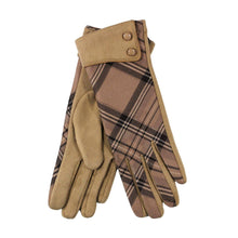 Carica l'immagine nel visualizzatore di Gallery, Tartan Moleskin Button Cuff Gloves: Petrol Tartan Moleskin
