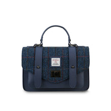 Carica l'immagine nel visualizzatore di Gallery, La Borsa a Tracolla Media in Pelle: Chestnut-Blue Tartan
