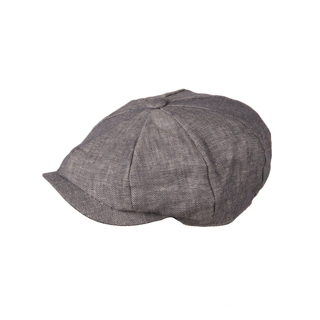 Berretto Cappello leggero in lino a spina di pesce Carlyle: Blue