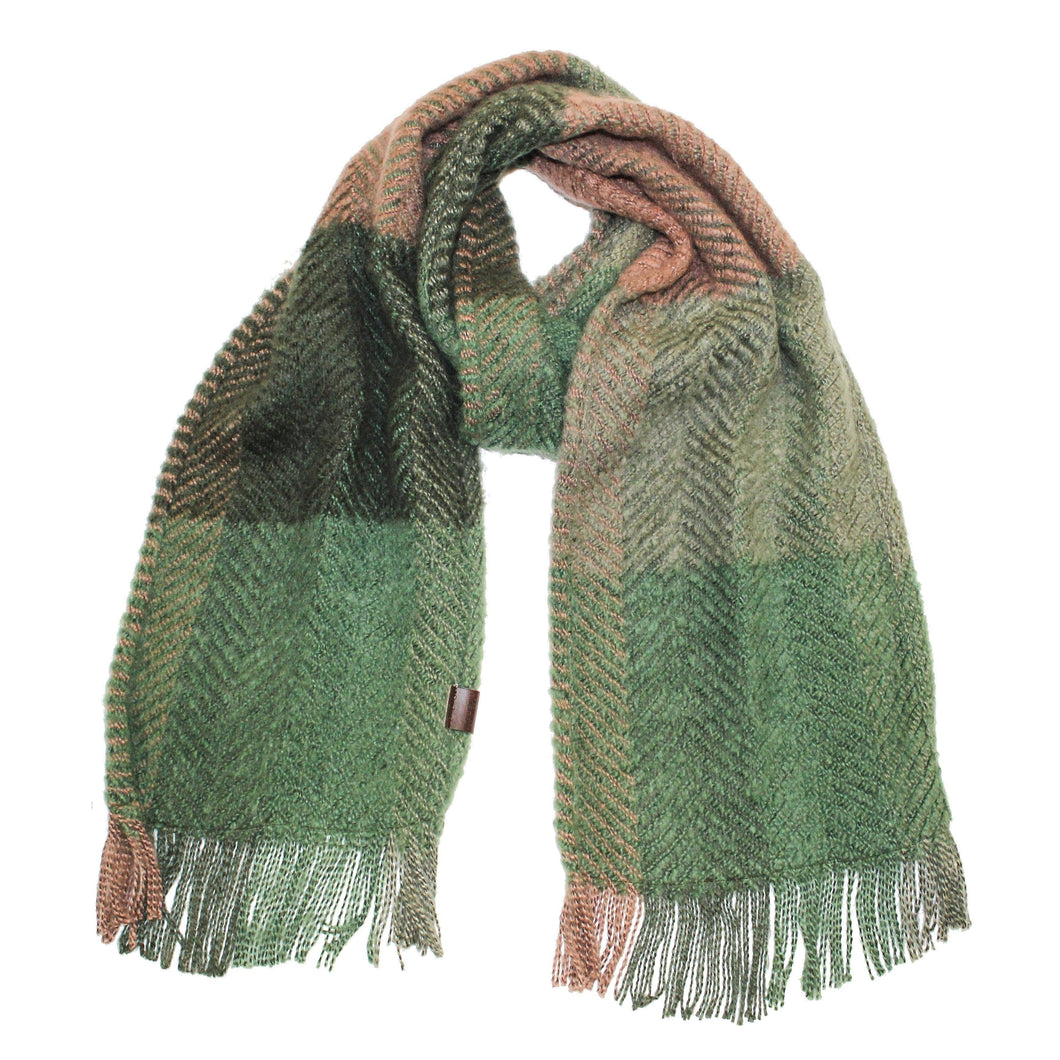 Sciarpa grande in tweed a spina di pesce: Green Tweed
