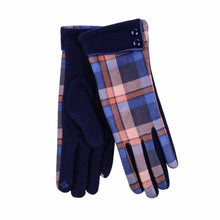 Carica l&#39;immagine nel visualizzatore di Gallery, Womenswear Button Cuff Check Gloves: Oxblood Red
