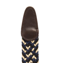 Carica l&#39;immagine nel visualizzatore di Gallery, Cintura Heritage Braid: Navy Black Cream Mix
