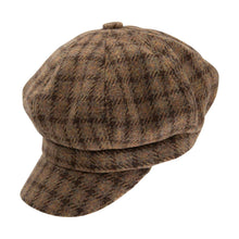 Carica l&#39;immagine nel visualizzatore di Gallery, Cappello da giornalaio a quadri Women&#39;s Heritage: Tan Mix Check
