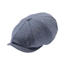 Carica l&#39;immagine nel visualizzatore di Gallery, Cappello Gatsby a Spina di Pesce Carlyle: Denim Herringbone
