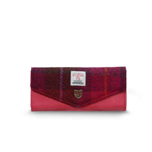 Carica l'immagine nel visualizzatore di Gallery, Portafoglio grande con chiusura a scatto: Purple Tartan
