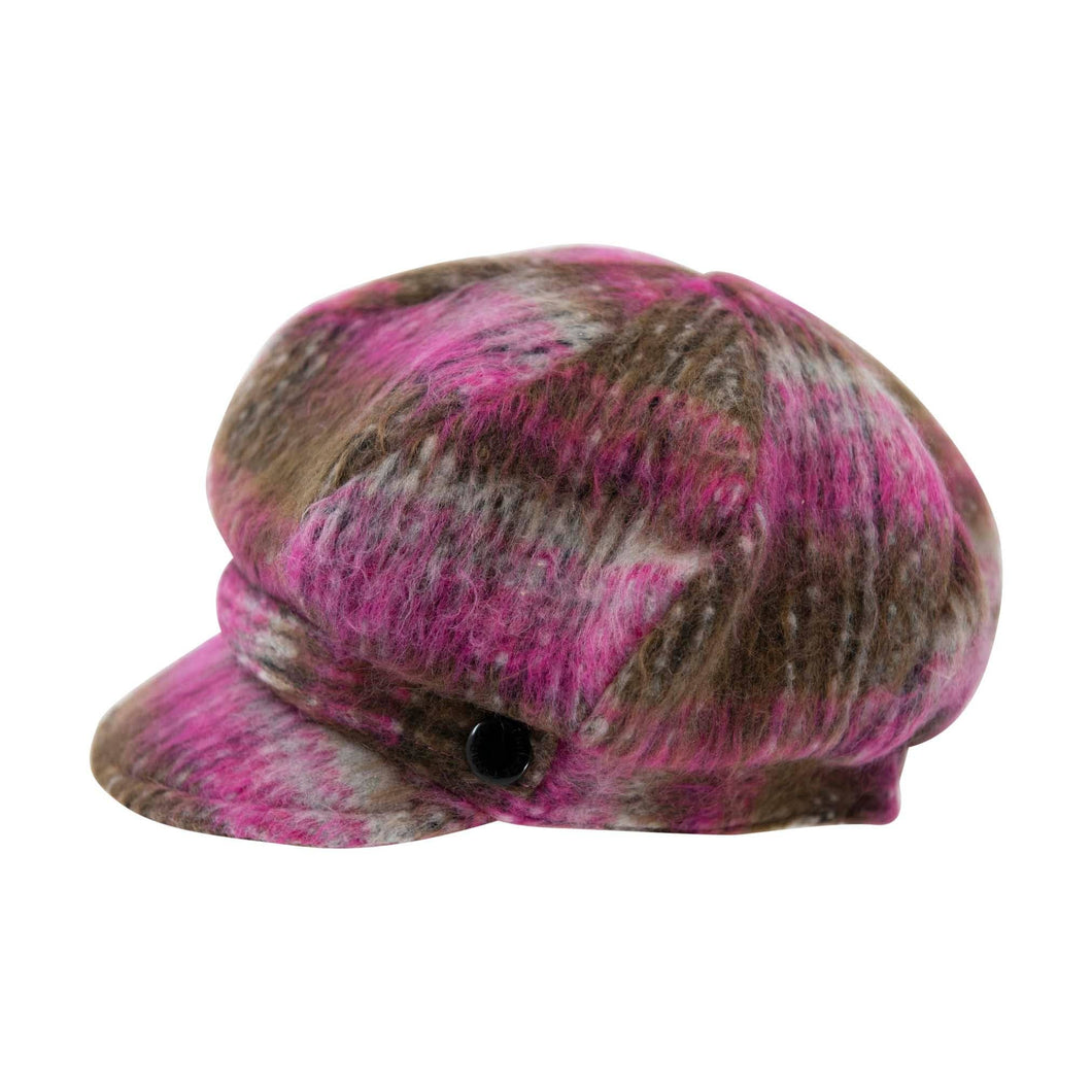 Cappello da donna Coco Tweed Newsboy: Pink Coco Tweed