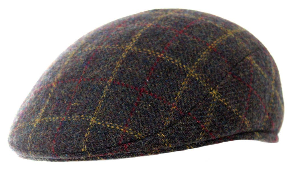 Berretto piatto con orecchie in tweed: Brown Mix / S/M