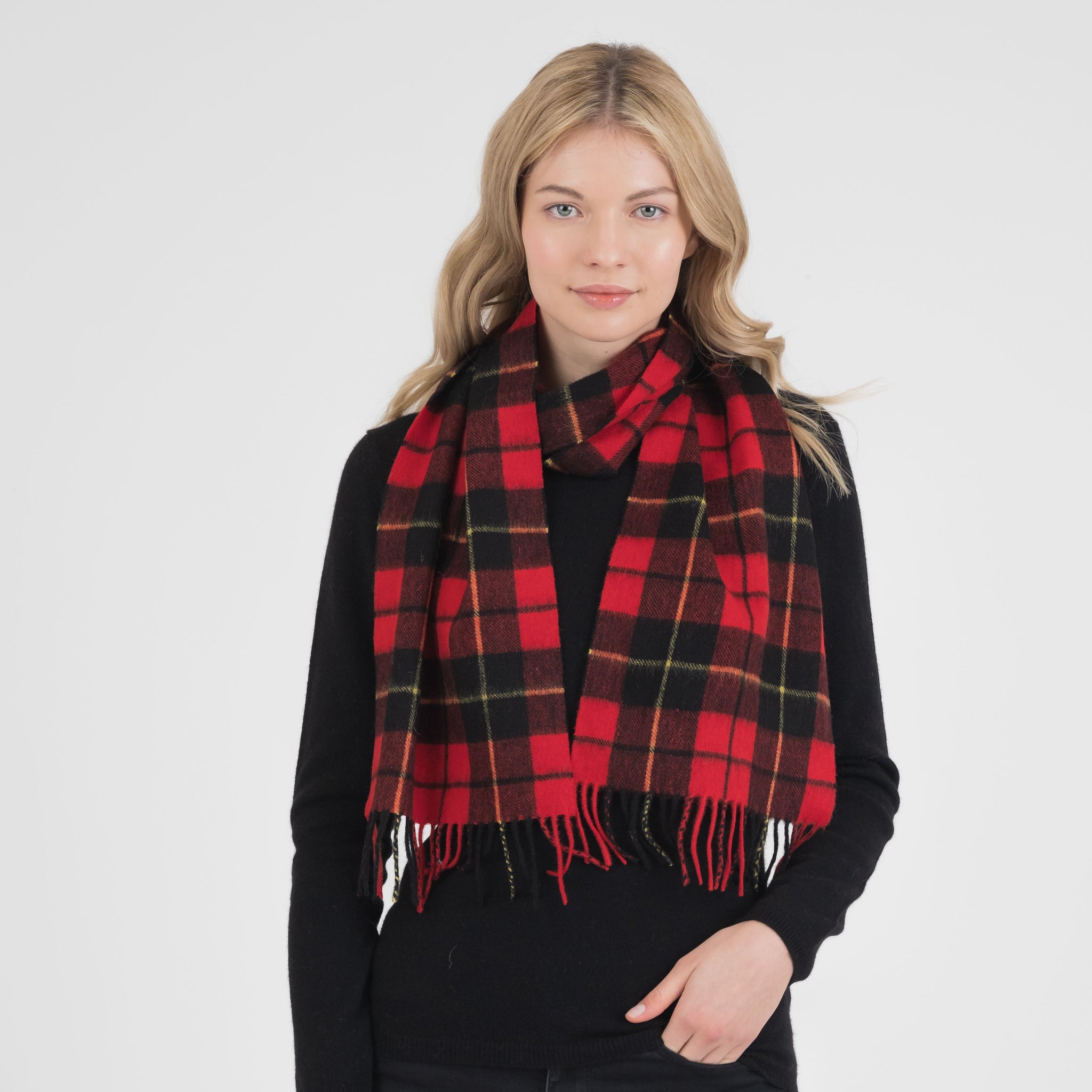 Gonna Vintage Tartan Scozzese 100% Lana Verde E Celeste - Bluette - Foto 3